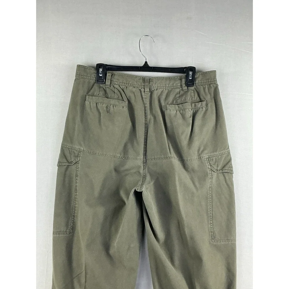Falls Creek Cargo Pants Men's 36x30 Olive Green Relaxed Fit Cotton Utility